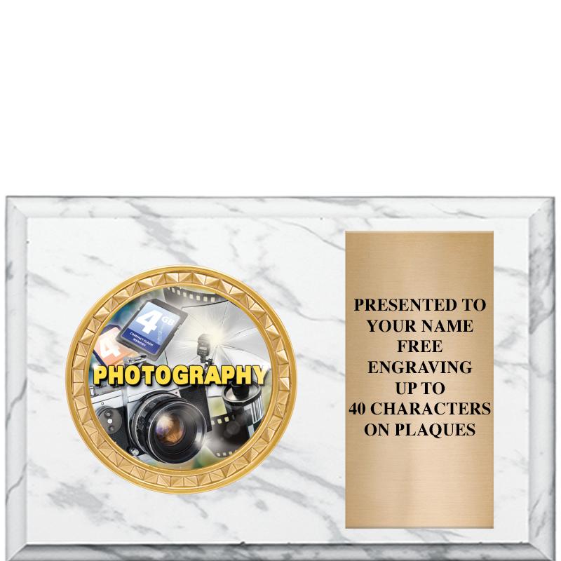 6" X 4" WHITE MBL INSERT PLQ