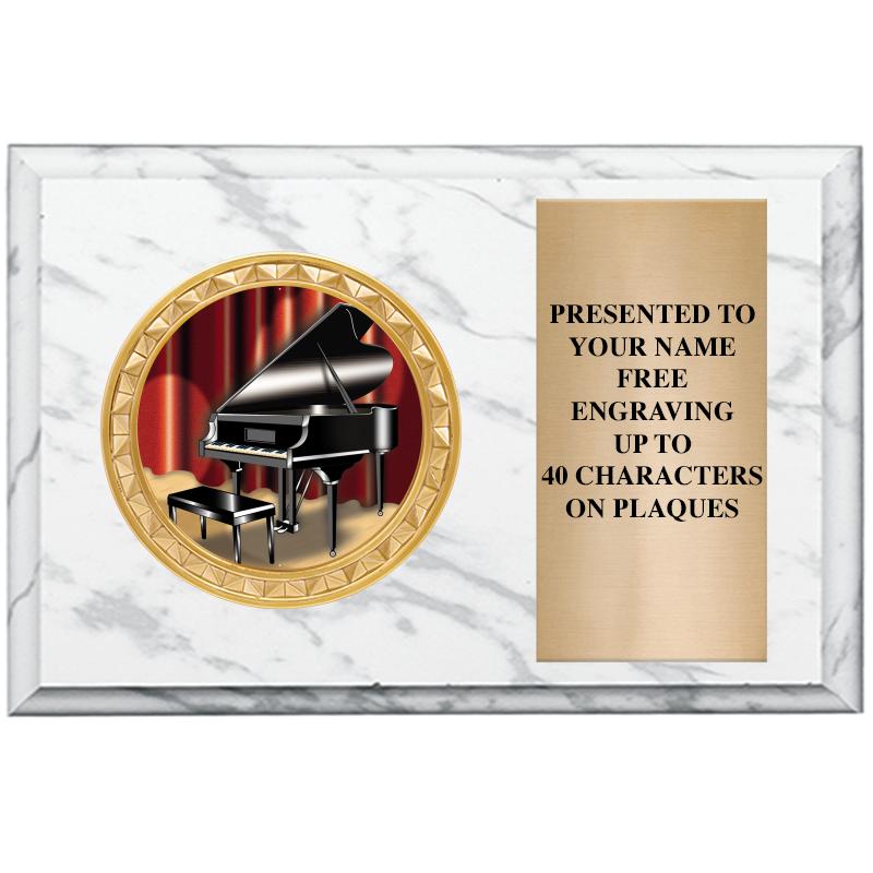 6" X 4" WHITE MBL INSERT PLQ