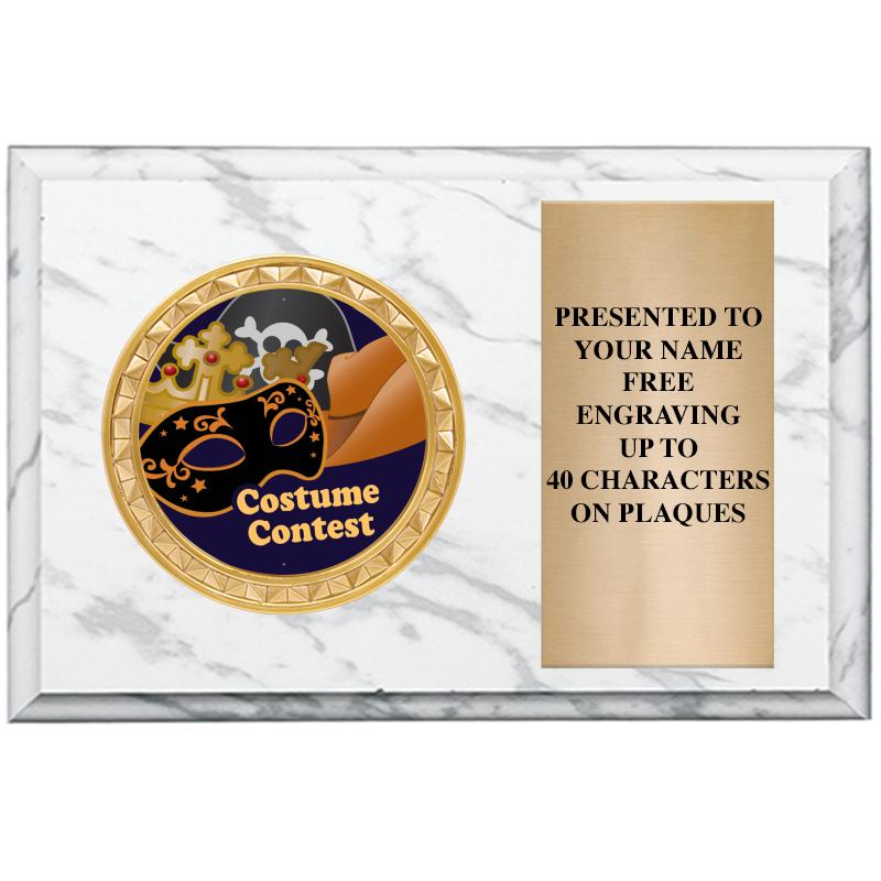 6" X 4" WHITE MBL INSERT PLQ