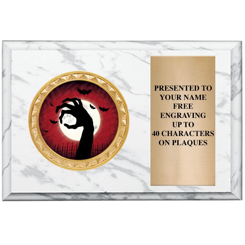 6" X 4" WHITE MBL INSERT PLQ