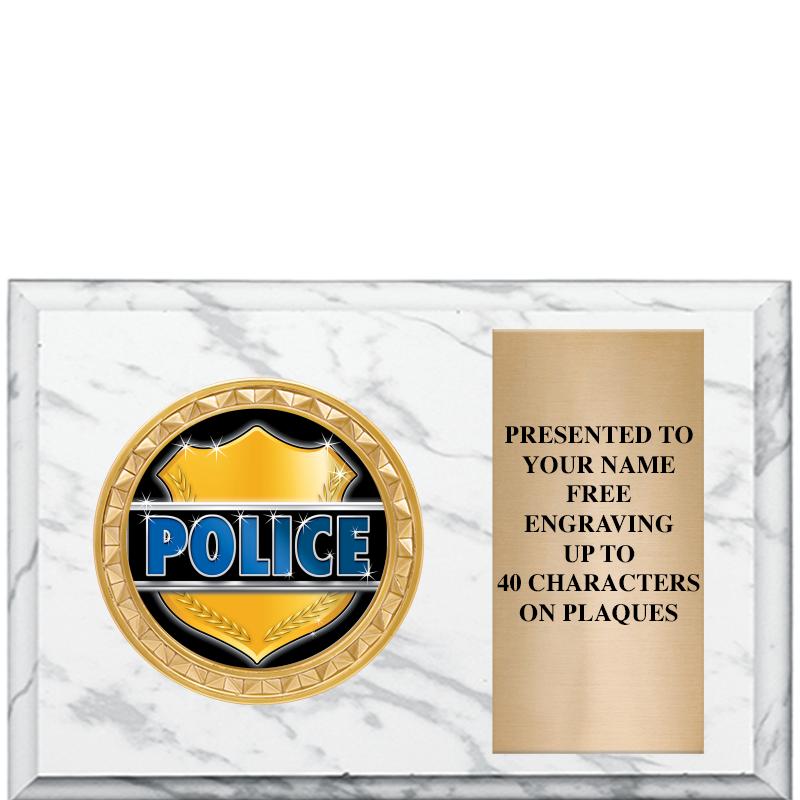 6" X 4" WHITE MBL INSERT PLQ