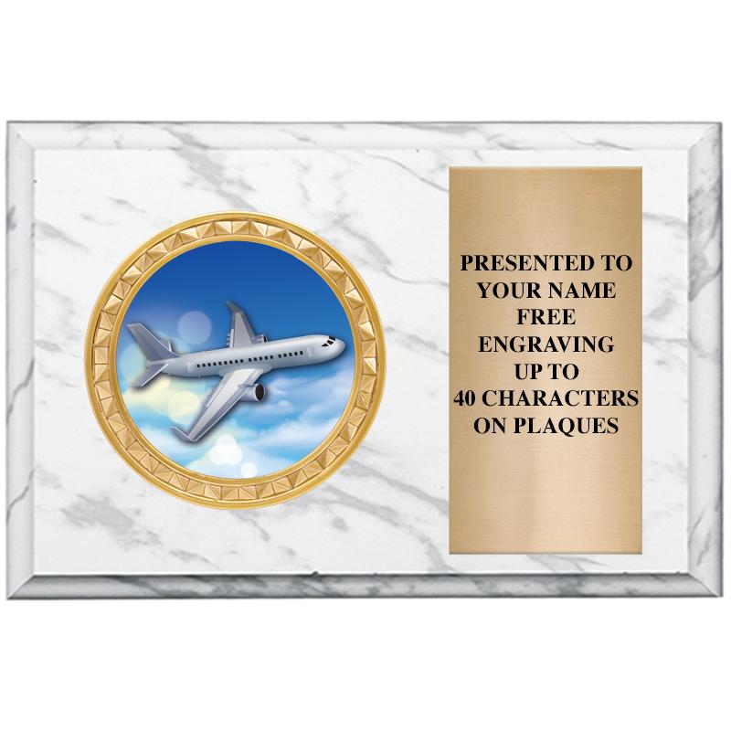 6" X 4" WHITE MBL INSERT PLQ