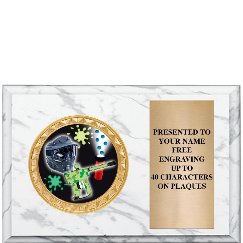 6" X 4" WHITE MBL INSERT PLQ