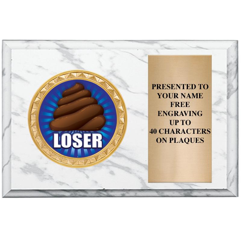 6" X 4" WHITE MBL INSERT PLQ