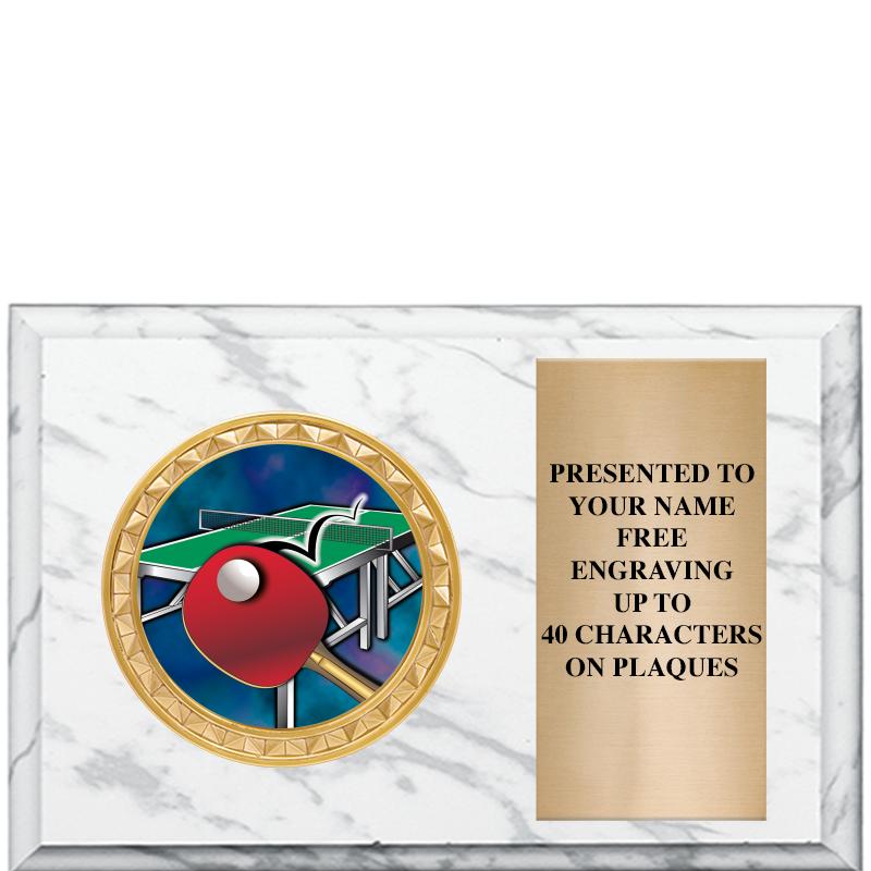 6" X 4" WHITE MBL INSERT PLQ