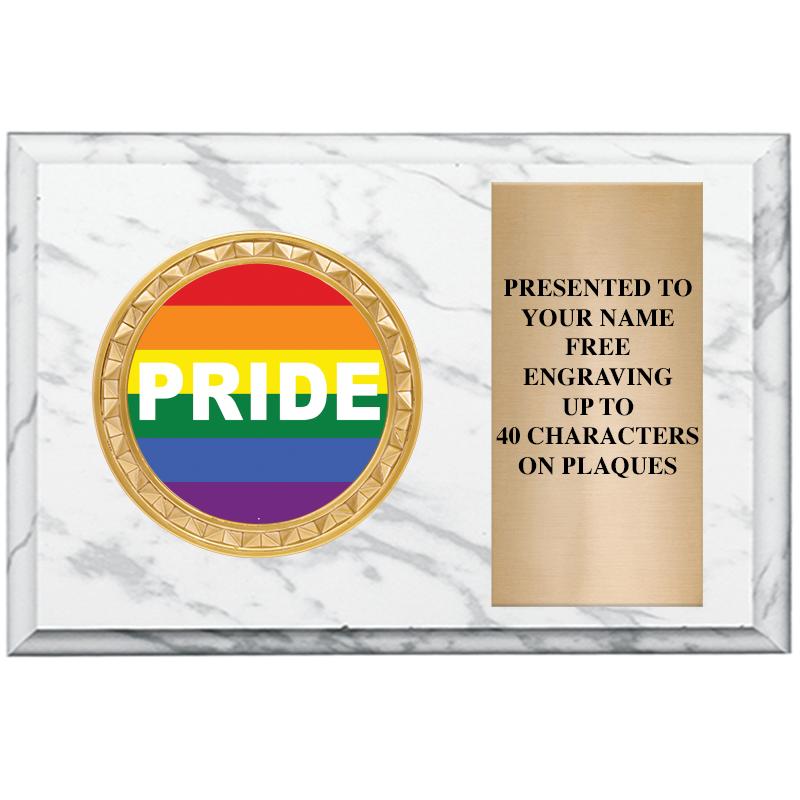 6" X 4" WHITE MBL INSERT PLQ