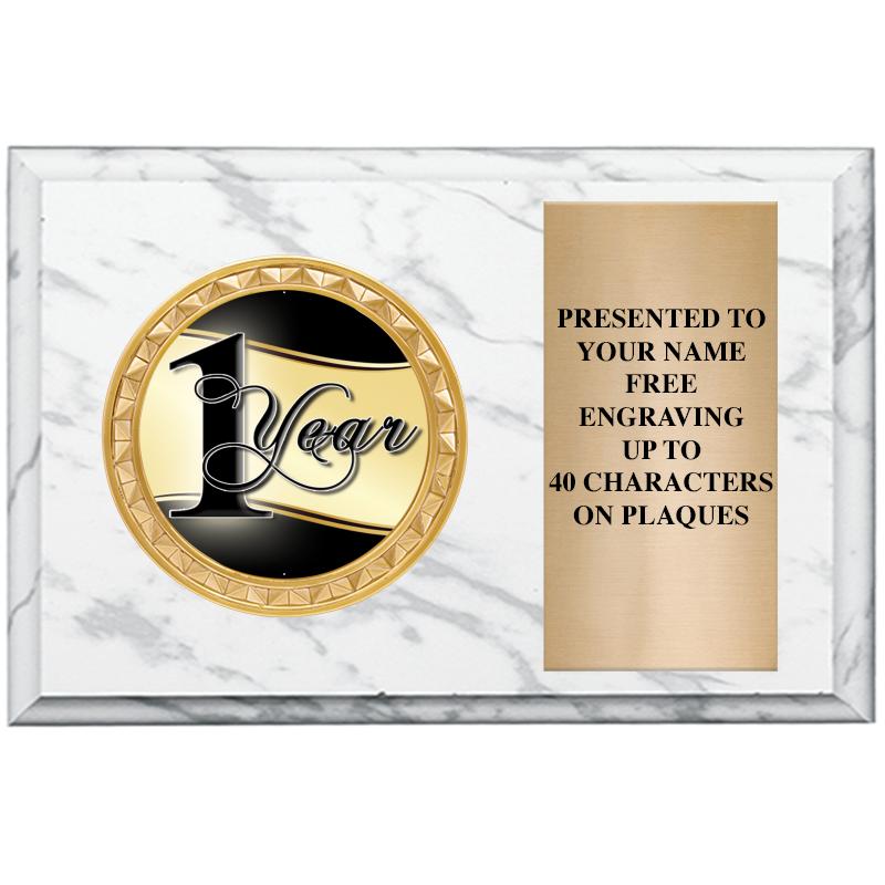 6" X 4" WHITE MBL INSERT PLQ