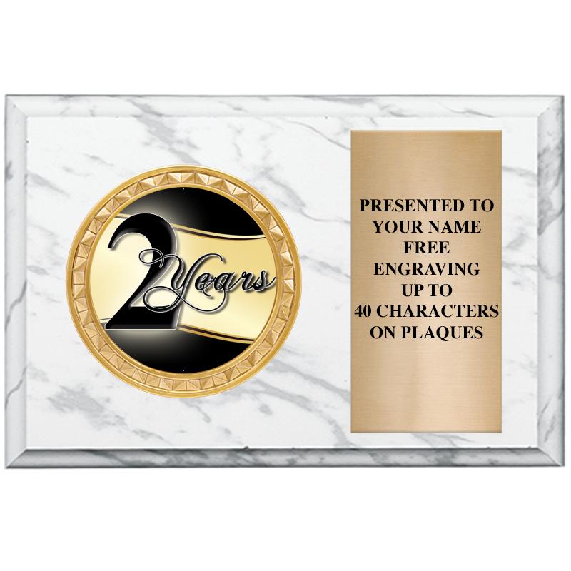 6" X 4" WHITE MBL INSERT PLQ