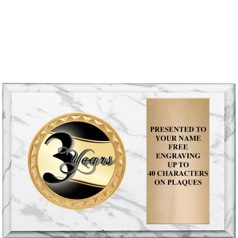 6" X 4" WHITE MBL INSERT PLQ