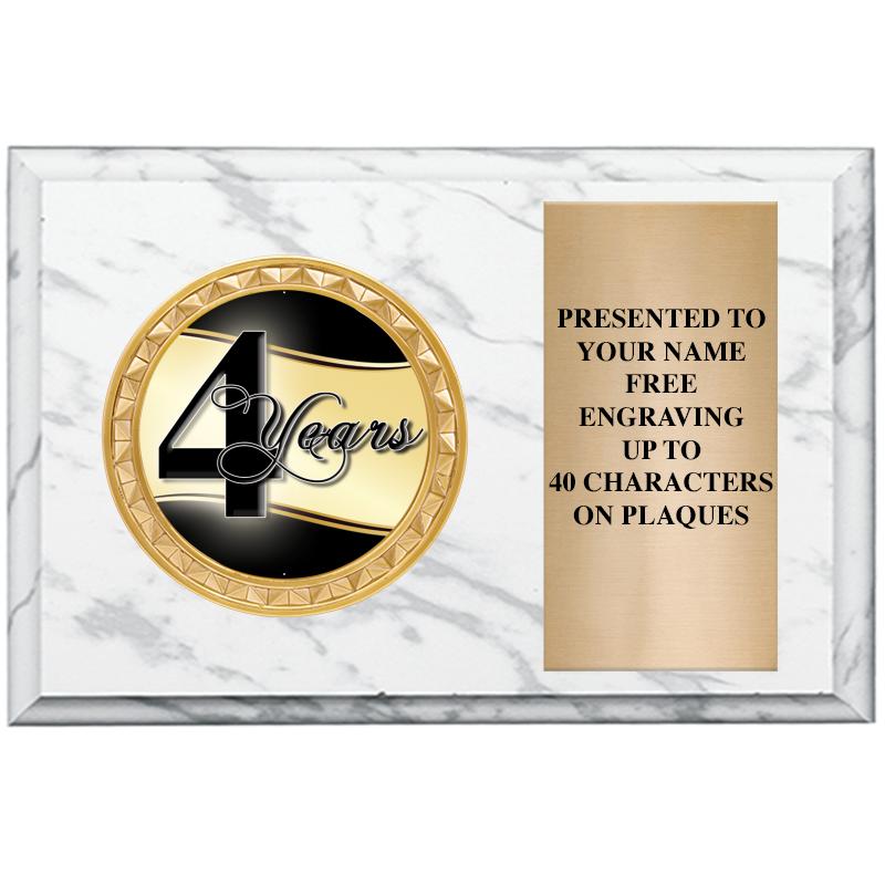 6" X 4" WHITE MBL INSERT PLQ