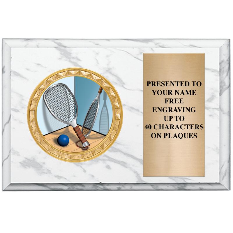 6" X 4" WHITE MBL INSERT PLQ