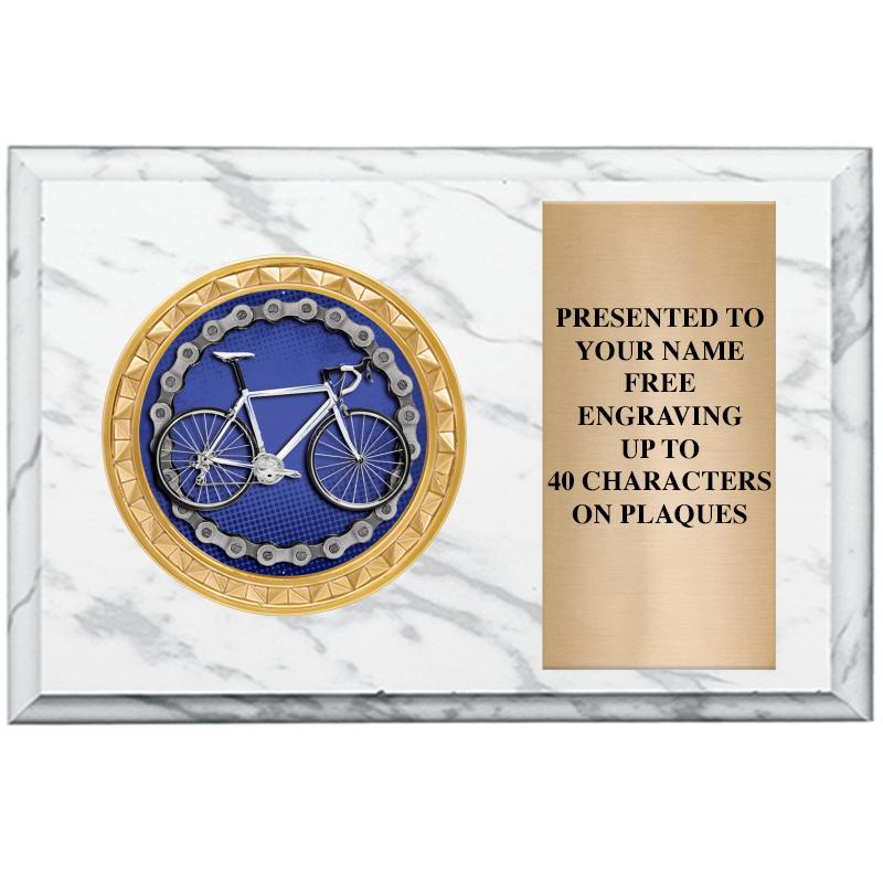 6" X 4" WHITE MBL INSERT PLQ