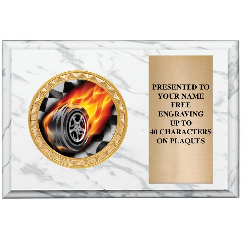 6" X 4" WHITE MBL INSERT PLQ