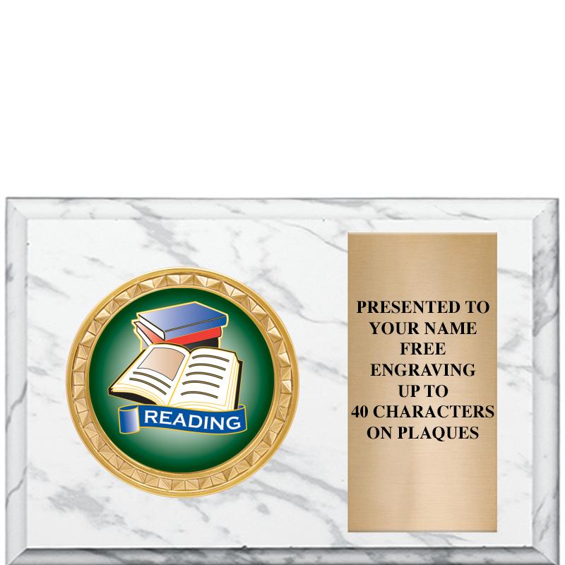 6" X 4" WHITE MBL INSERT PLQ