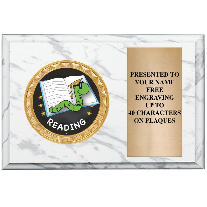 6" X 4" WHITE MBL INSERT PLQ