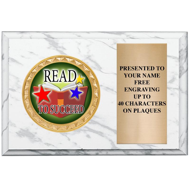 6" X 4" WHITE MBL INSERT PLQ