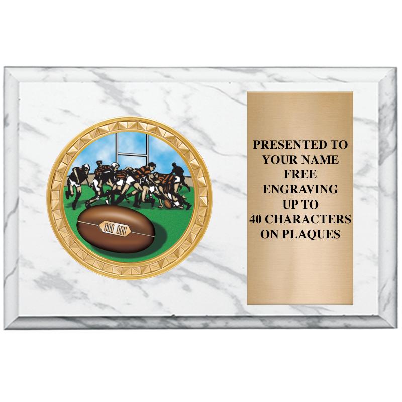 6" X 4" WHITE MBL INSERT PLQ