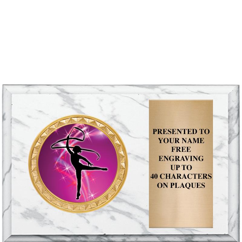 6" X 4" WHITE MBL INSERT PLQ