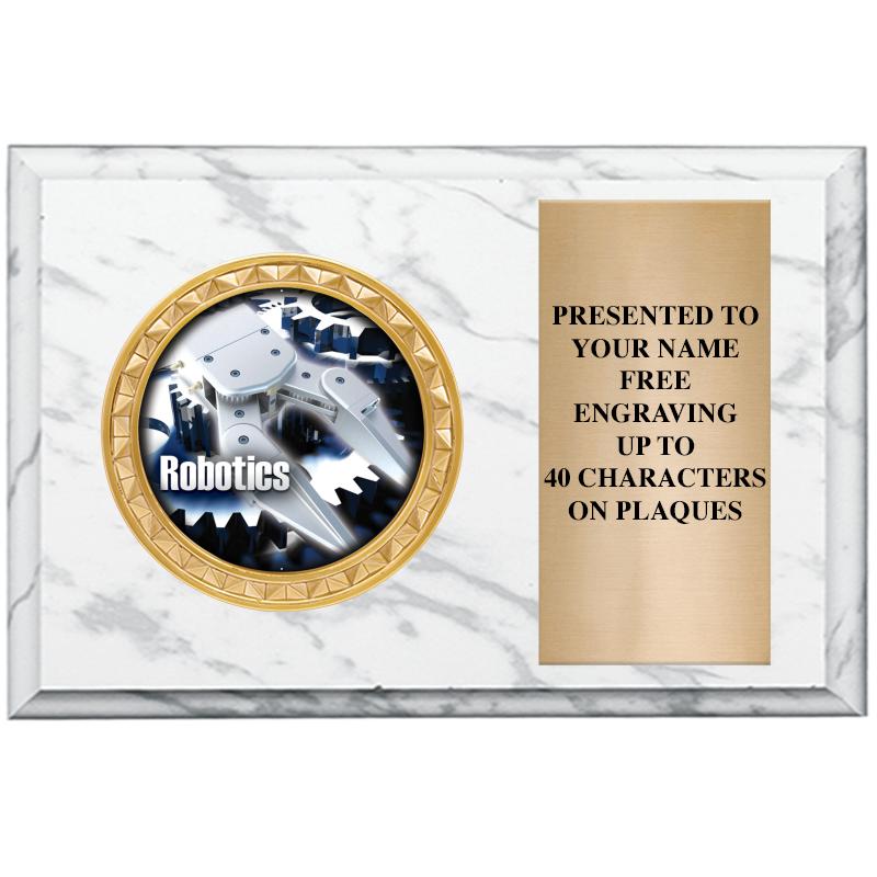 6" X 4" WHITE MBL INSERT PLQ