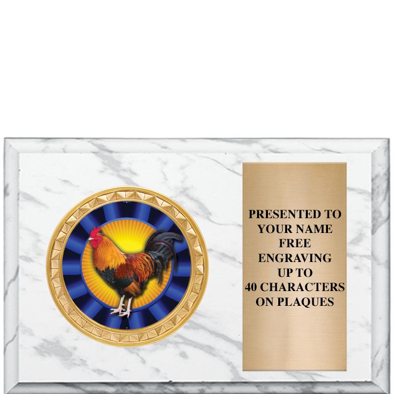 6" X 4" WHITE MBL INSERT PLQ