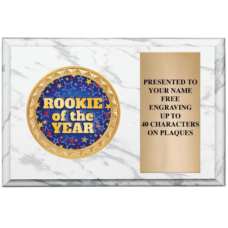 6" X 4" WHITE MBL INSERT PLQ