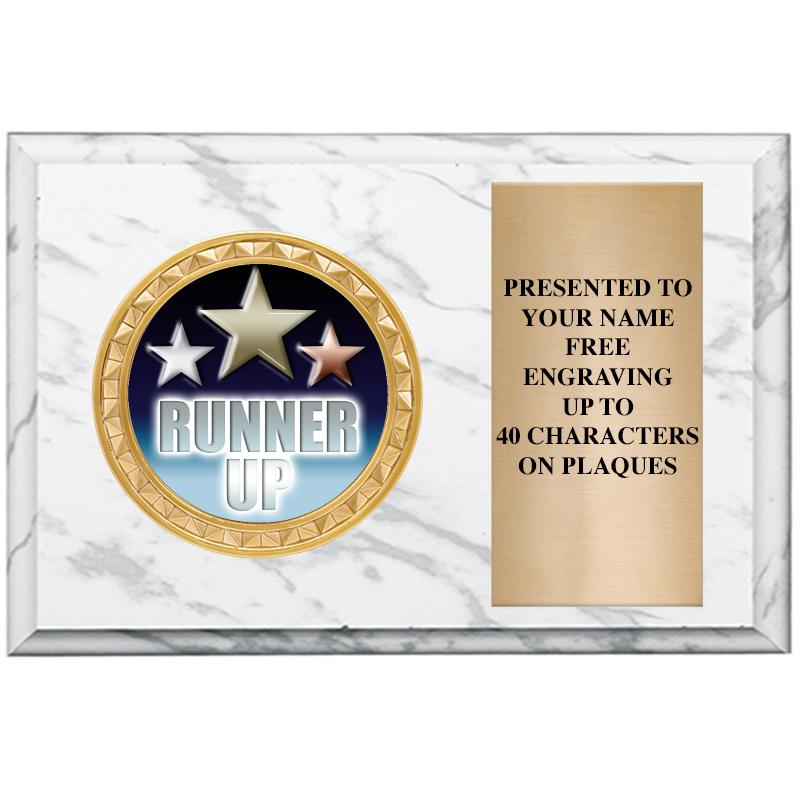 6" X 4" WHITE MBL INSERT PLQ