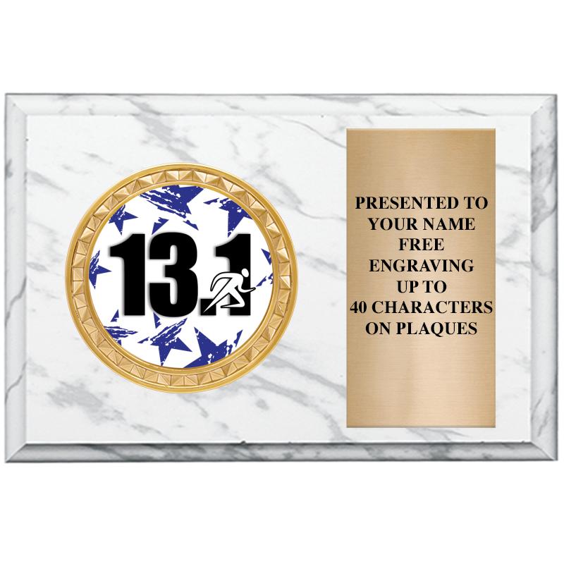 6" X 4" WHITE MBL INSERT PLQ