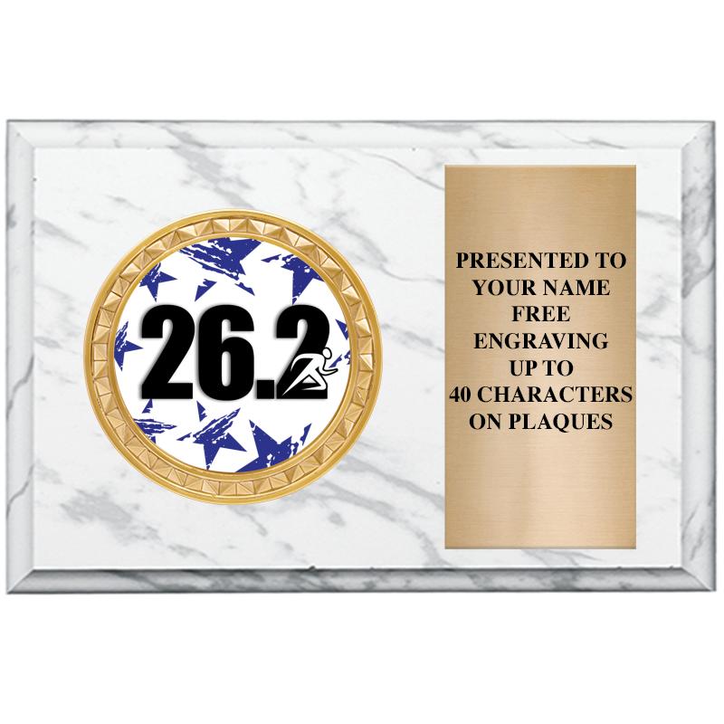 6" X 4" WHITE MBL INSERT PLQ