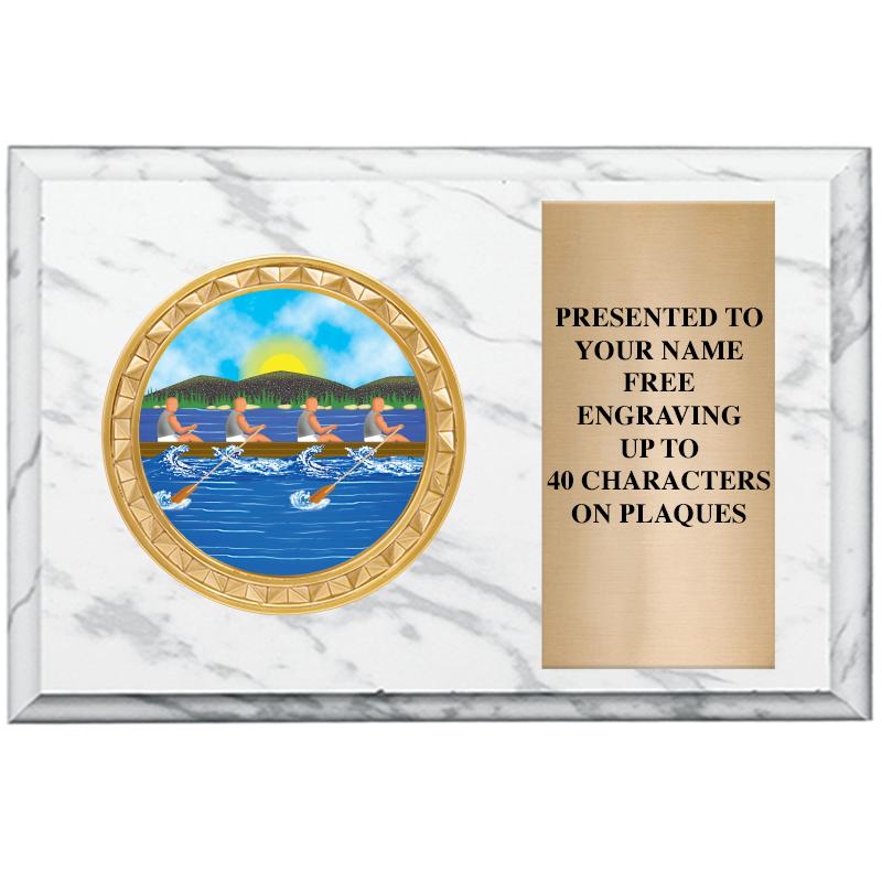 6" X 4" WHITE MBL INSERT PLQ