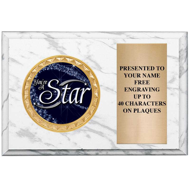 6" X 4" WHITE MBL INSERT PLQ