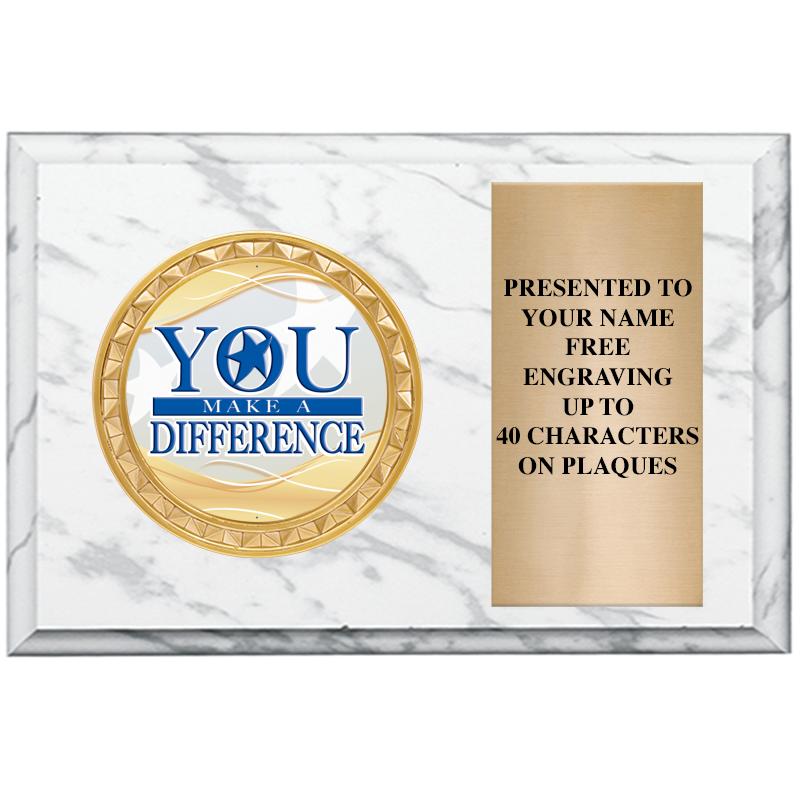 6" X 4" WHITE MBL INSERT PLQ