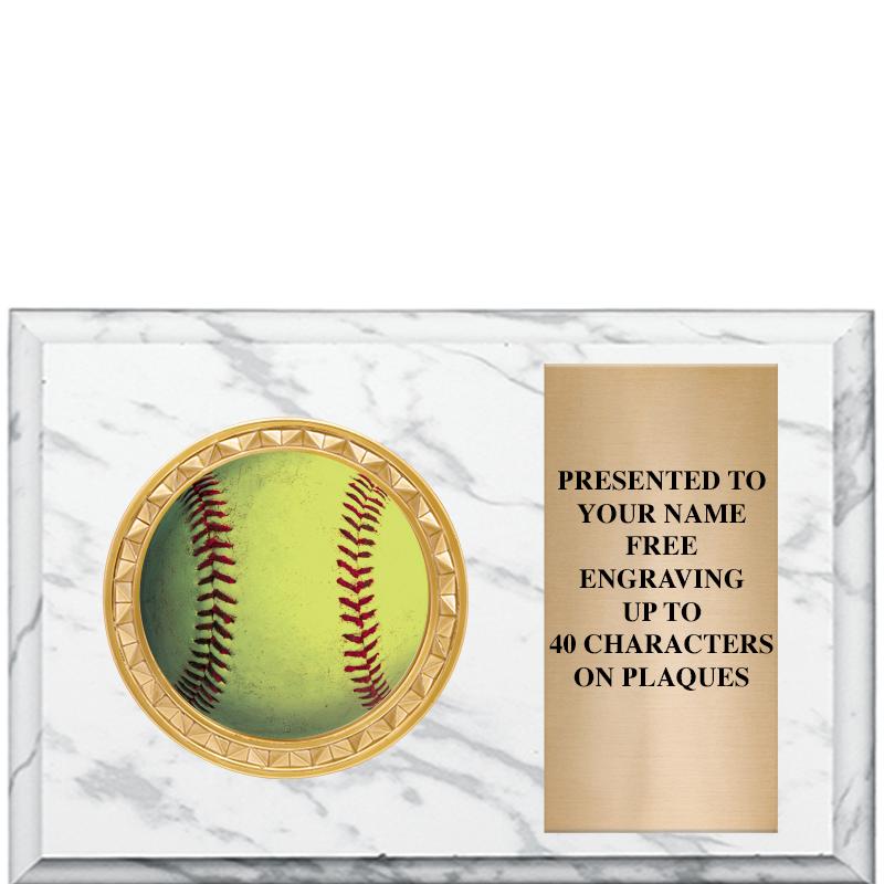 6" X 4" WHITE MBL INSERT PLQ