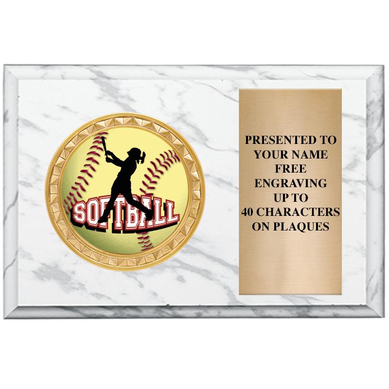 6" X 4" WHITE MBL INSERT PLQ