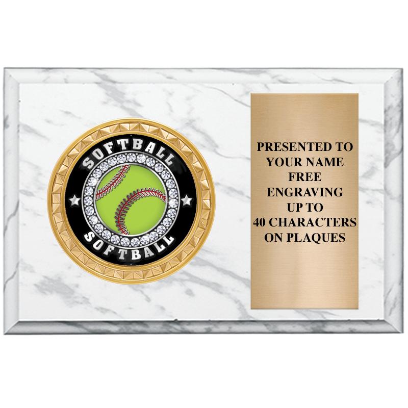 6" X 4" WHITE MBL INSERT PLQ