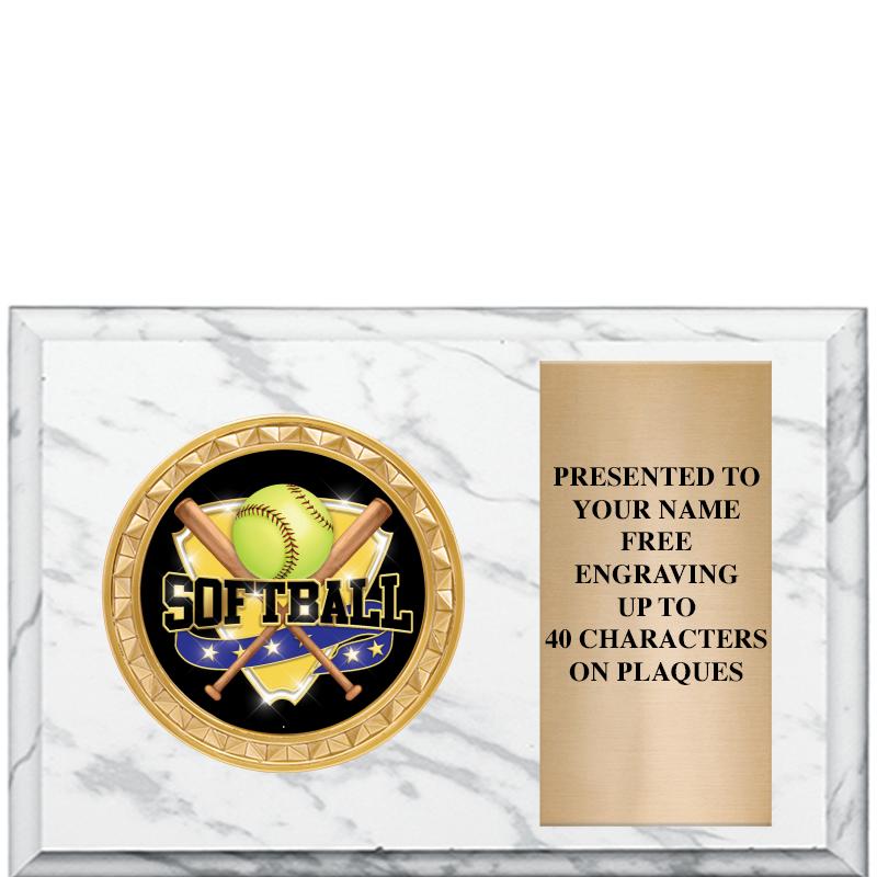 6" X 4" WHITE MBL INSERT PLQ