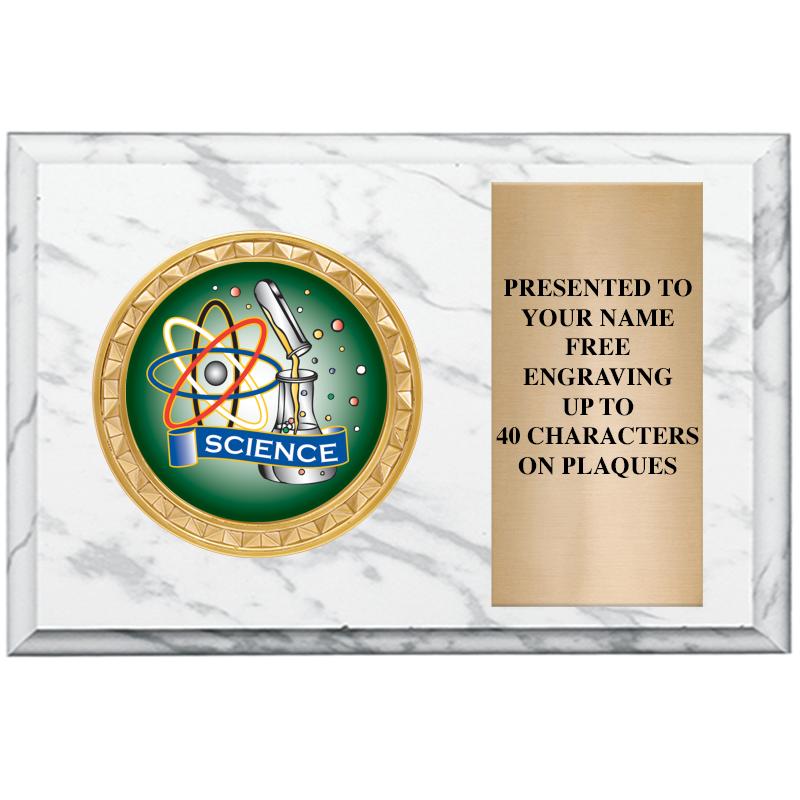 6" X 4" WHITE MBL INSERT PLQ