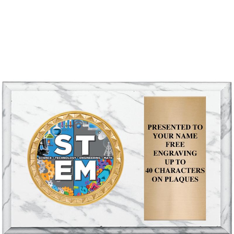 6" X 4" WHITE MBL INSERT PLQ