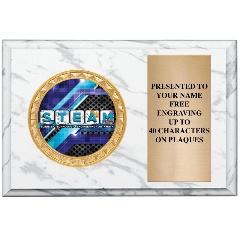 6" X 4" WHITE MBL INSERT PLQ