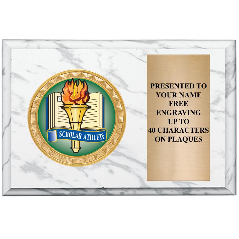 6" X 4" WHITE MBL INSERT PLQ