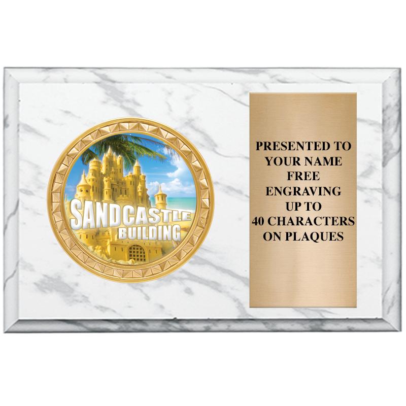 6" X 4" WHITE MBL INSERT PLQ