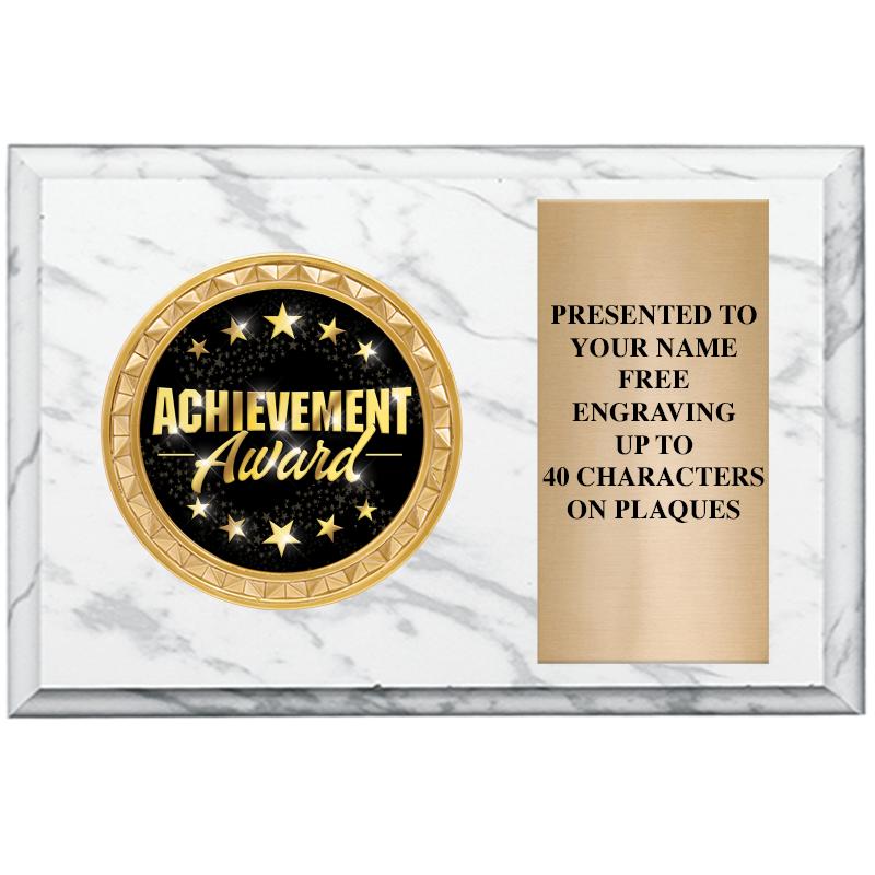 6" X 4" WHITE MBL INSERT PLQ