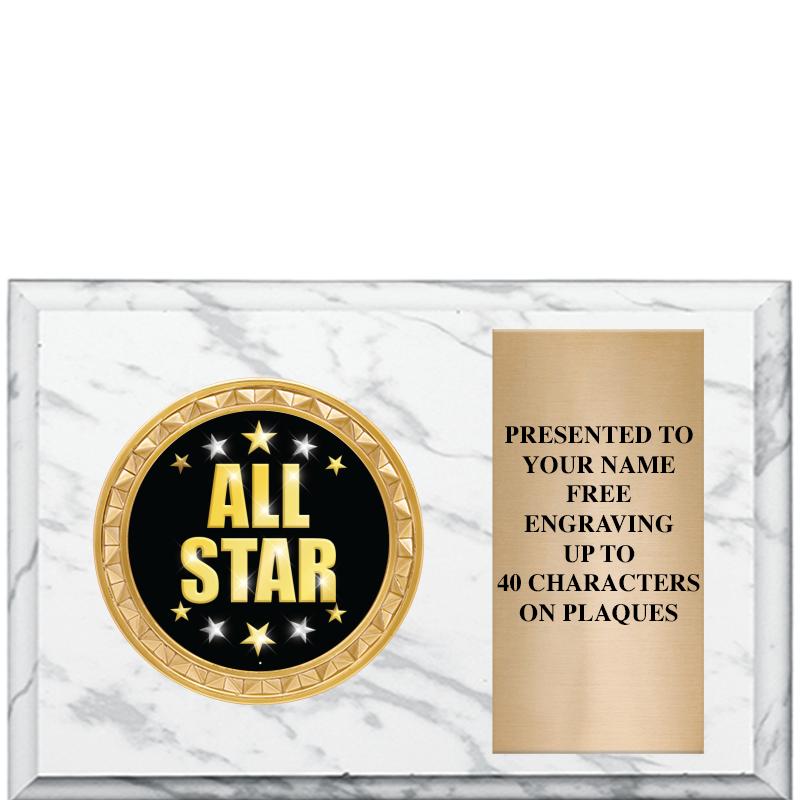 6" X 4" WHITE MBL INSERT PLQ