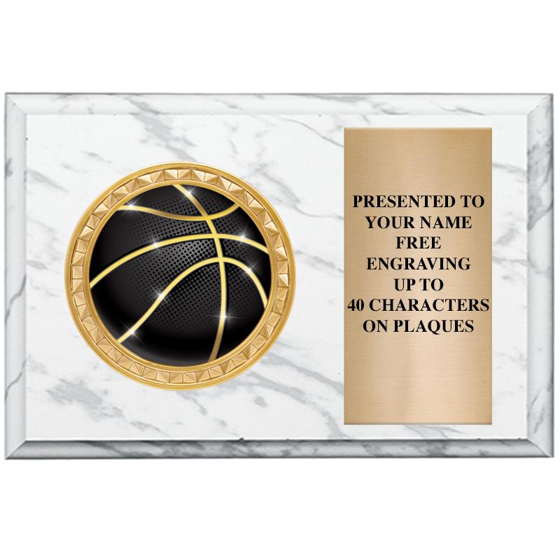 6" X 4" WHITE MBL INSERT PLQ