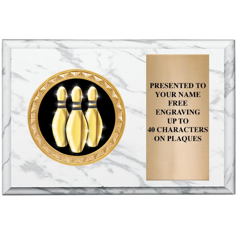 6" X 4" WHITE MBL INSERT PLQ