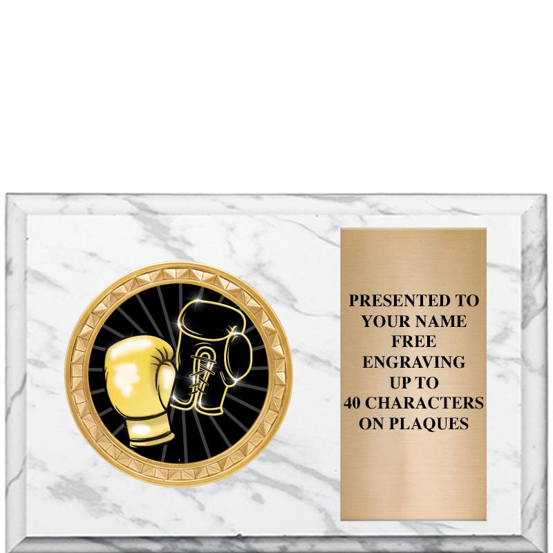 6" X 4" WHITE MBL INSERT PLQ