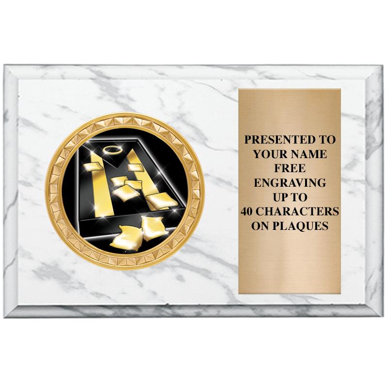 6" X 4" WHITE MBL INSERT PLQ