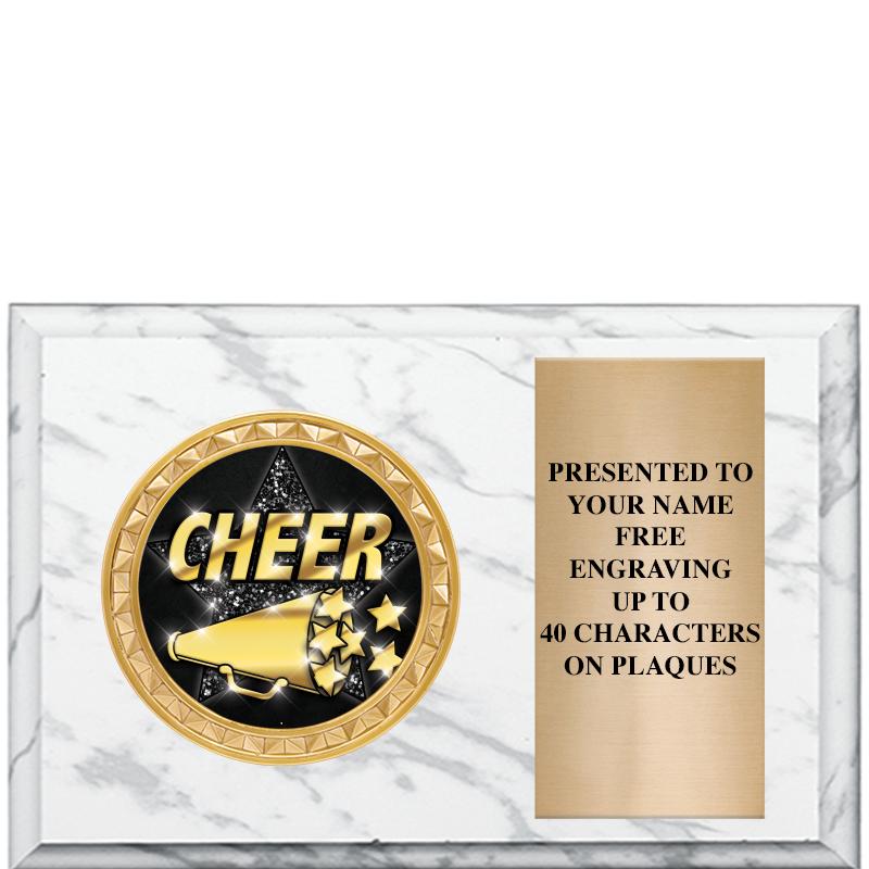 6" X 4" WHITE MBL INSERT PLQ