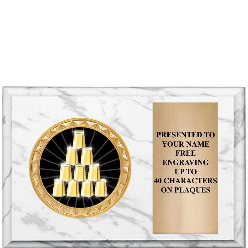 6" X 4" WHITE MBL INSERT PLQ