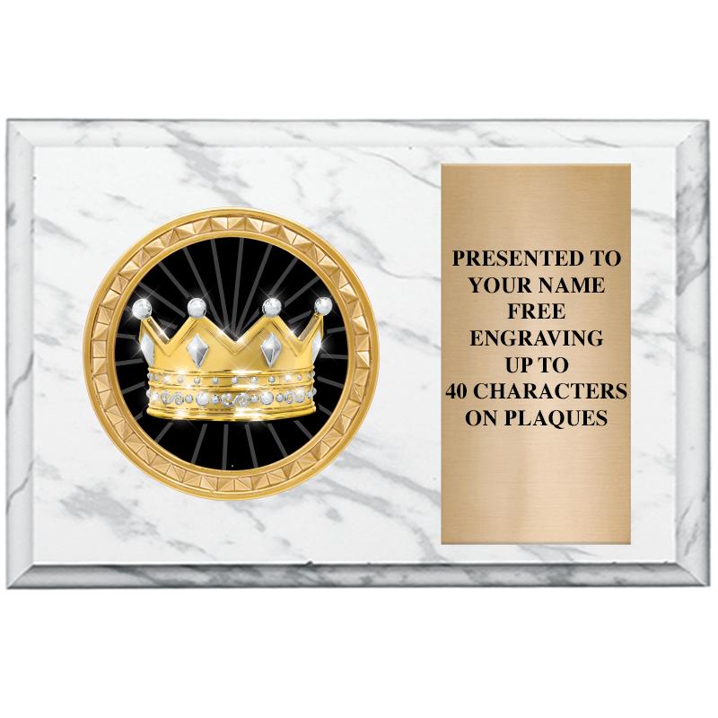 6" X 4" WHITE MBL INSERT PLQ