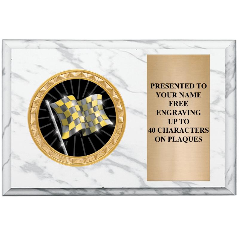 6" X 4" WHITE MBL INSERT PLQ